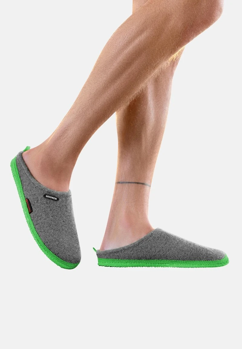 Giesswein WOOLPOPS - Hausschuh - Hellgrau/grün 4 Giesswein WOOLPOPS - Hausschuh - Hellgrau/grün – Bild 2