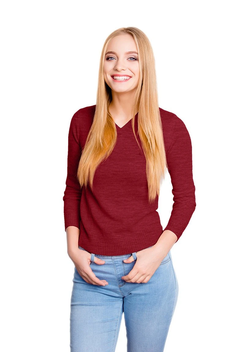 Giesswein V AUSSCHNITT - Strickpullover - Bordeaux 6 Giesswein V AUSSCHNITT - Strickpullover - Bordeaux – Bild 4