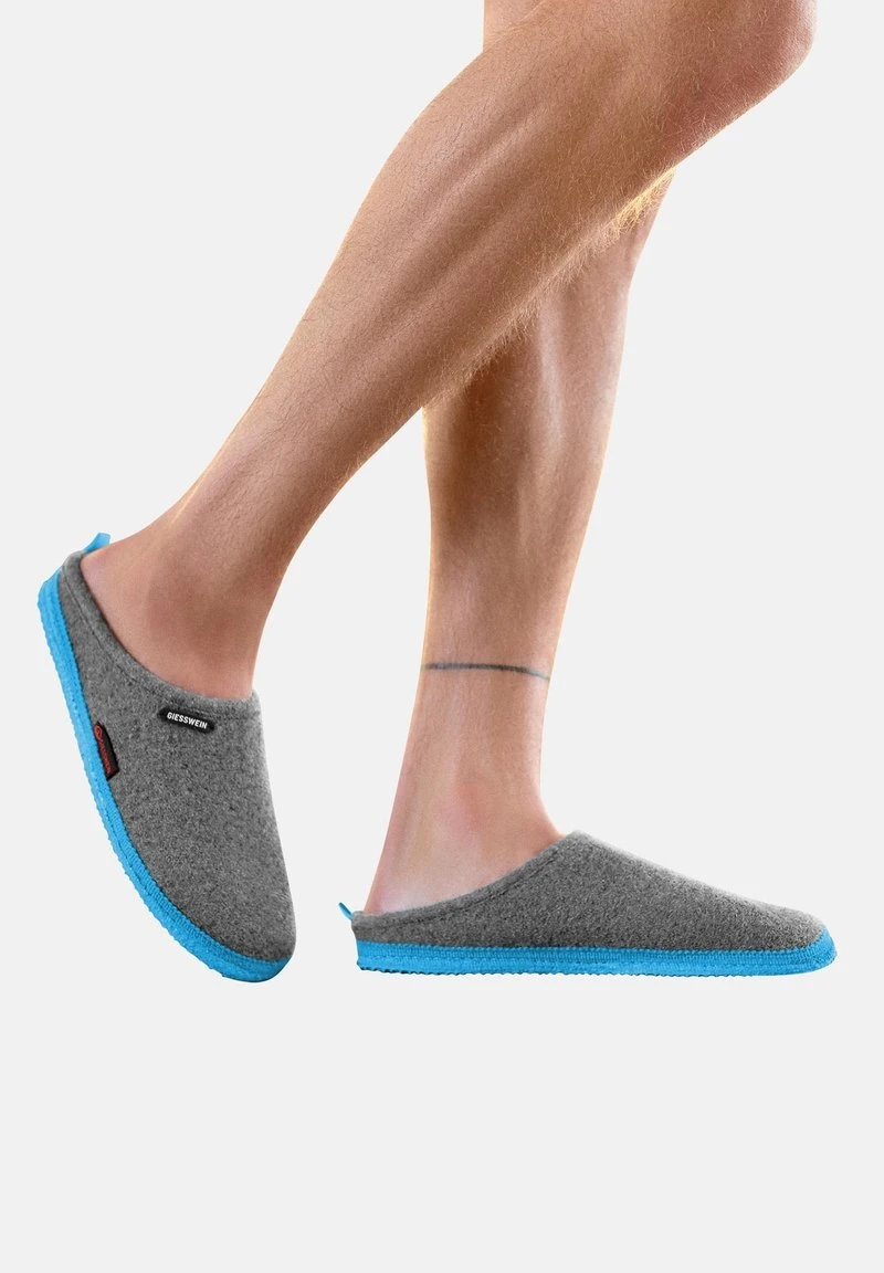 Giesswein WOOLPOPS - Hausschuh - Hellgrau Türkis 4 Giesswein WOOLPOPS - Hausschuh - Hellgrau Türkis – Bild 2